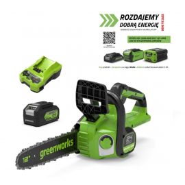 24V pilarka łańcuchowa Greenworks GD24CS30K4 zestaw ładowarka + aku 4Ah - zdjęcie 1
